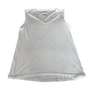 Sonoma Goods For Life Womens White Slub Knit V-Neck Tank Top Large RN73277